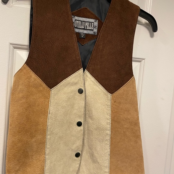 Otello Pelle Vest Women's Brown Tan Leathers Vest Size Medium - Picture 3 of 13